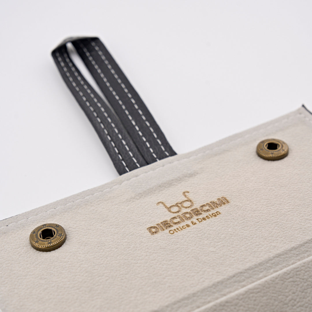 Custodia portaocchiali in ecopelle 5 scomparti nero