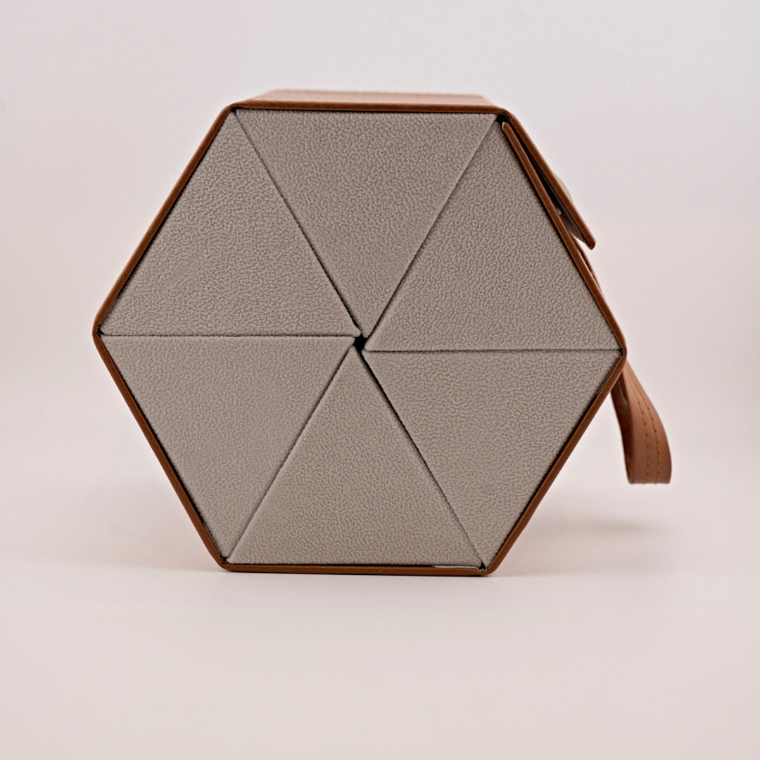 Custodia portaocchiali in ecopelle 6 scomparti cuoio