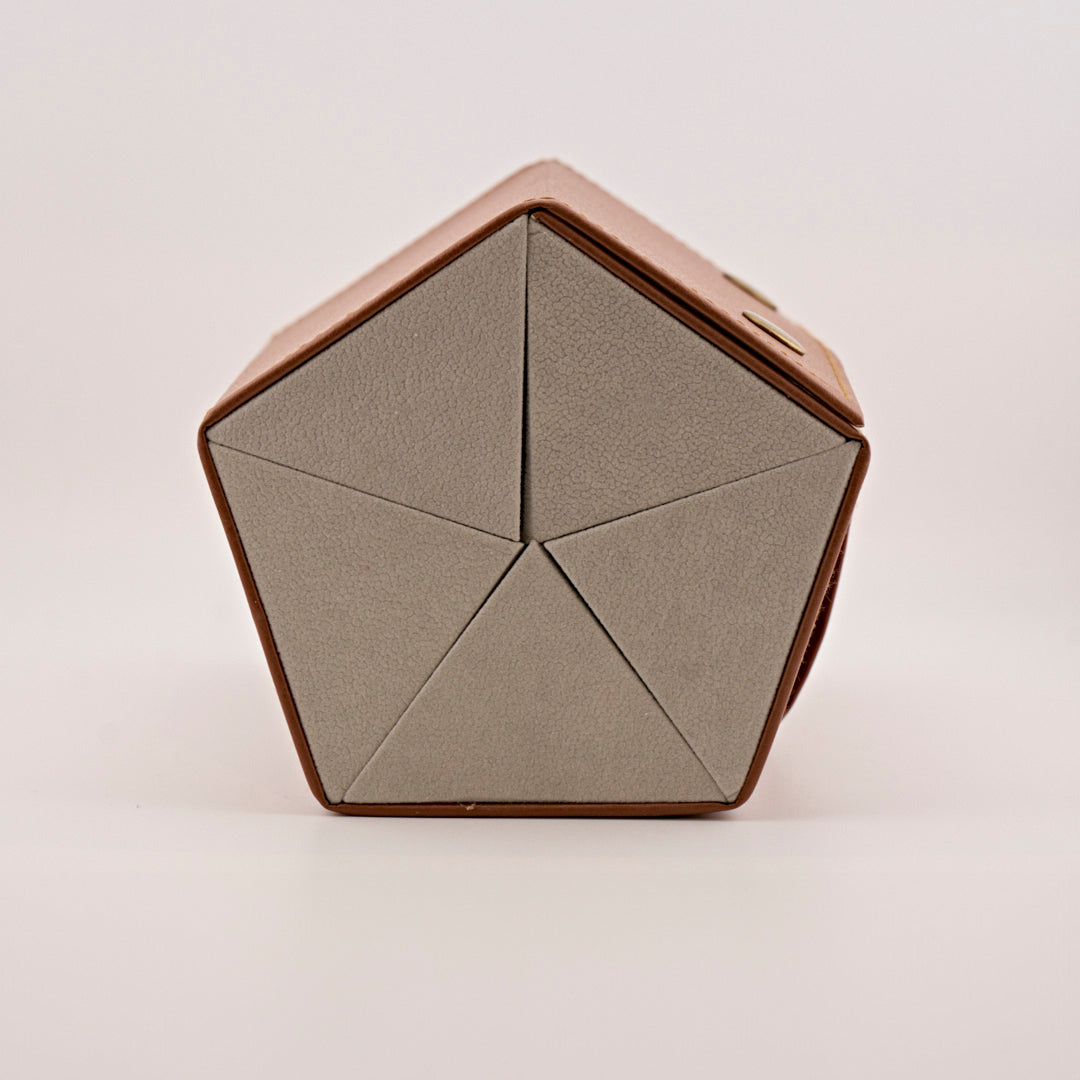 Custodia portaocchiali in ecopelle 5 scomparti cuoio