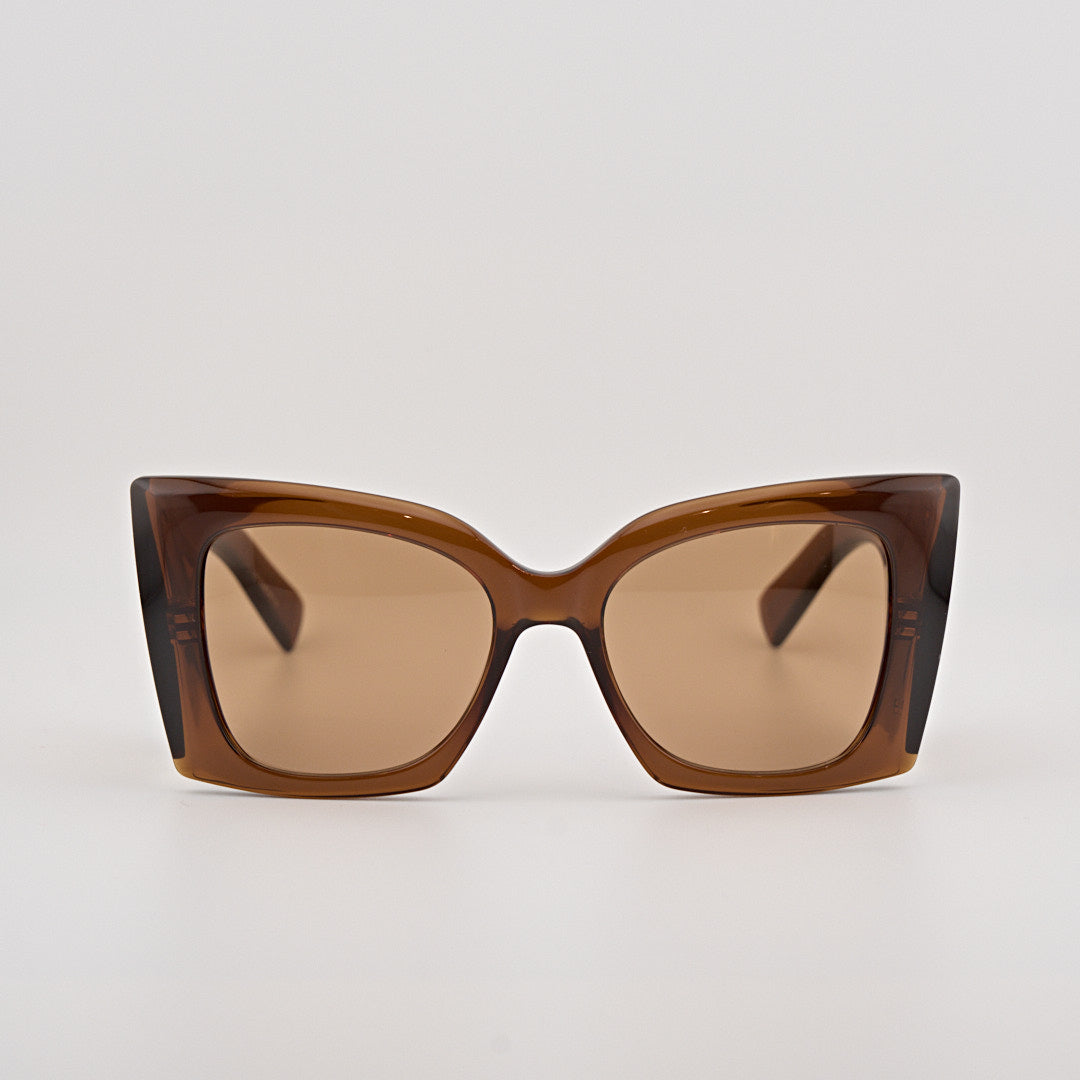 SAINT LAURENT BLAZE CRYSTAL transparent cognac brown